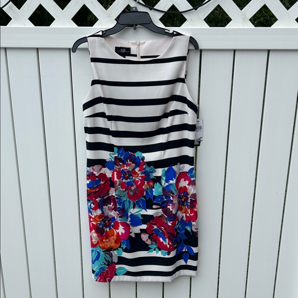 Stylish Striped Floral Mini Dress